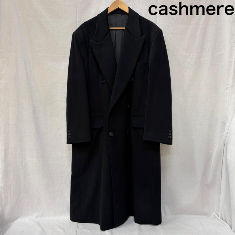 古着 USED コート コート一般 cashmere100% チェスターコート ロングコート 日本製 L(170～180) black L 無地 黒 / ブラック / black メンズ USED 古着 中古 50157387