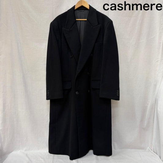 古着 USED コート コート一般 cashmere100% チェスターコート ロングコート 日本製 L(170～180) black L 無地 黒 / ブラック / black メンズ USED 古着 中古 50157387
