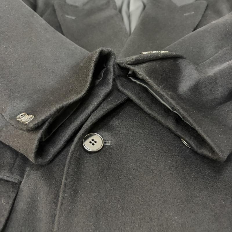 古着 USED コート コート一般 cashmere100% チェスターコート ロングコート 日本製 L(170～180) black L 無地 黒 / ブラック / black メンズ USED 古着 中古 50157387