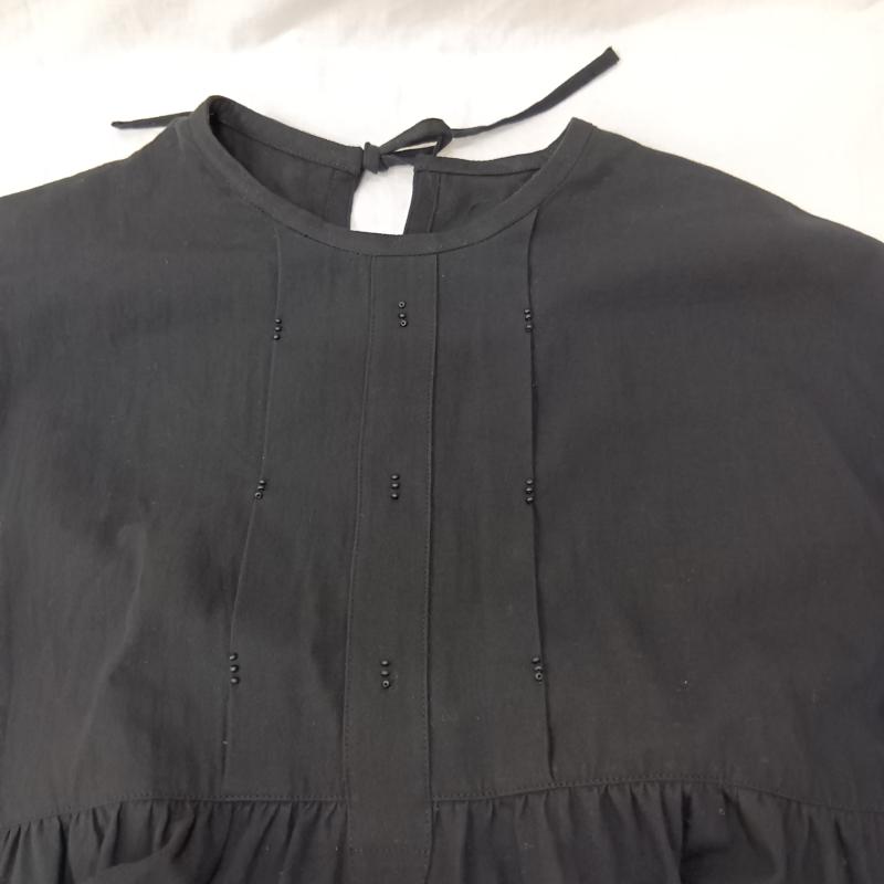 古着 USED ワンピース ロングスカート オオカミとフクロウ TY-26001 オオカミと虹の始まりと白綿とワンピース black コットン100％ - ワンポイント 黒 / ブラック / black レディース USED 古着 中古 50157393