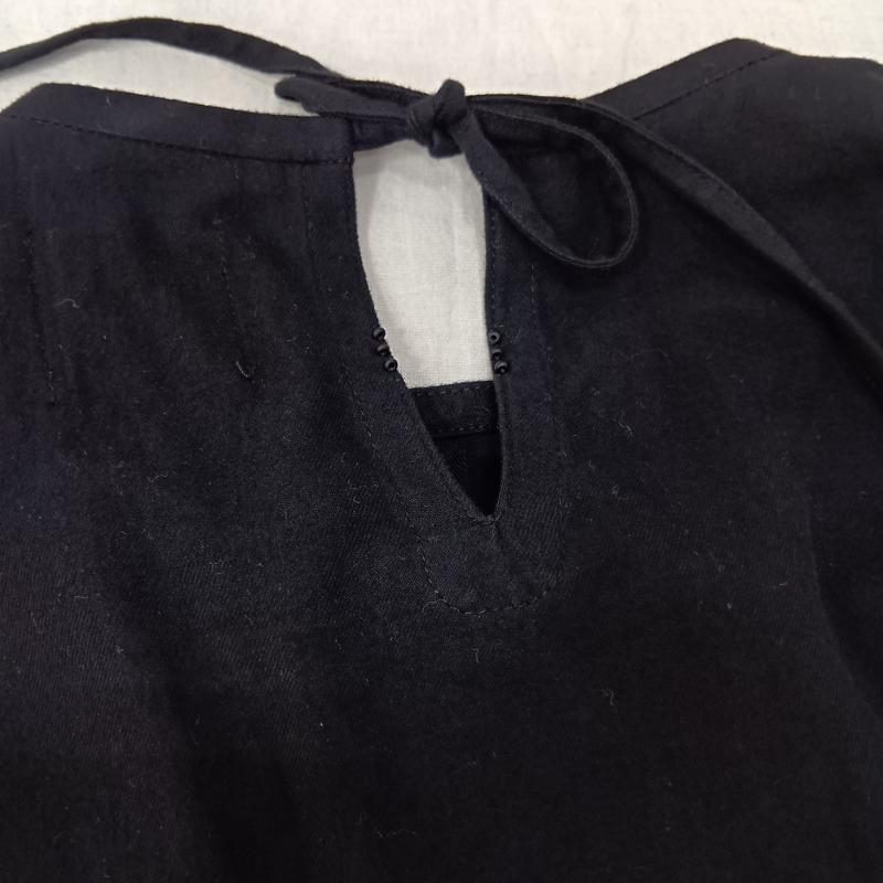 古着 USED ワンピース ロングスカート オオカミとフクロウ TY-26001 オオカミと虹の始まりと白綿とワンピース black コットン100％ - ワンポイント 黒 / ブラック / black レディース USED 古着 中古 50157393
