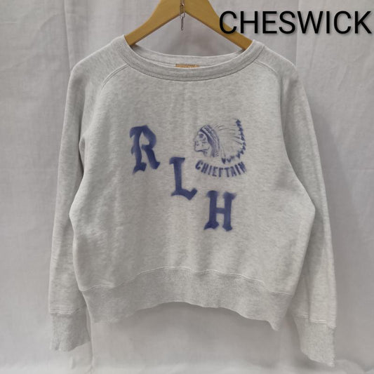 チェスウィック CHESWICK トレーナー 長袖 ラグランスリーブスウェット 霜降りグレー S S プリント 灰 / グレー / gray メンズ USED 古着 中古 50157395