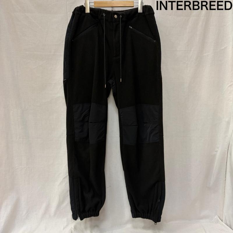 インターブリード INTERBREED ボトムス ボトムス interbreed × teijin フリースパンツ black XL XL ロゴ、文字 黒 / ブラック / black メンズ USED 古着 中古 50157396