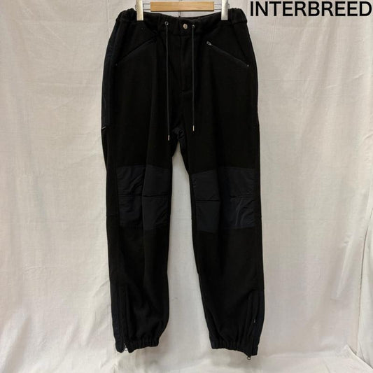 インターブリード INTERBREED ボトムス ボトムス interbreed × teijin フリースパンツ black XL XL ロゴ、文字 黒 / ブラック / black メンズ USED 古着 中古 50157396