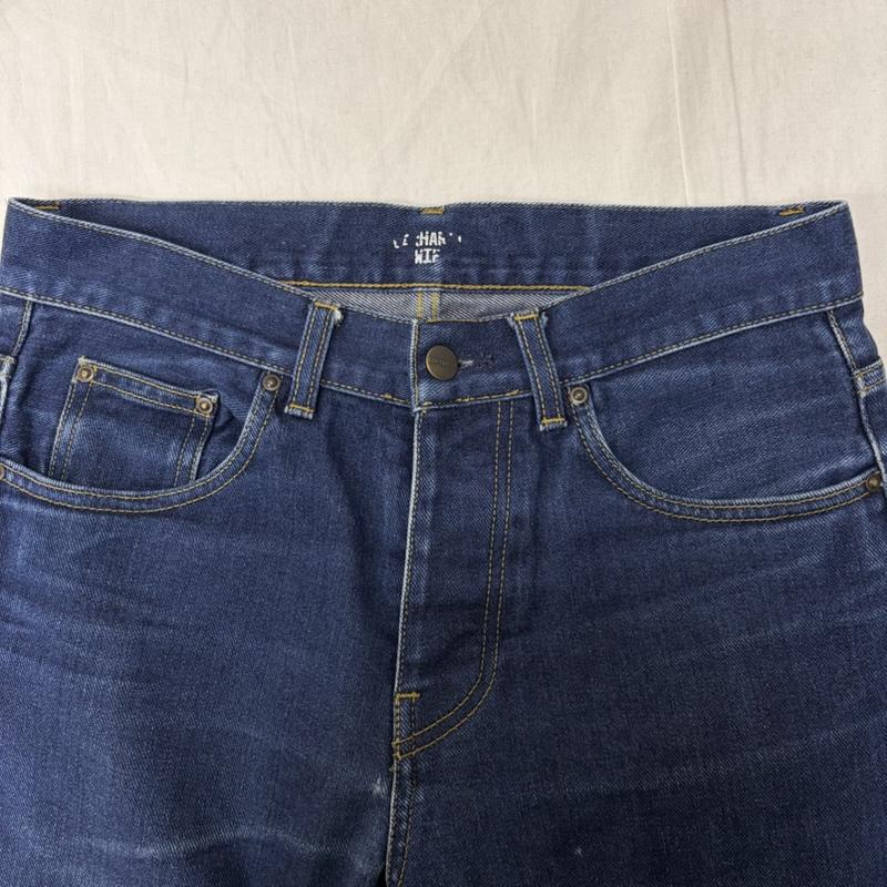 カーハート Carhartt パンツ デニム、ジーンズ Newel Pant indigo 28 28インチ ロゴ、文字 インディゴ / インディゴ / Indigo メンズ USED 古着 中古 50157400