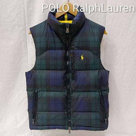 ポロラルフローレン POLO RALPH LAUREN ベスト ベスト チェック柄ダウンベスト green XS(165/88A) XS チェック 緑 / グリーン / green メンズ USED 古着 中古 50157403