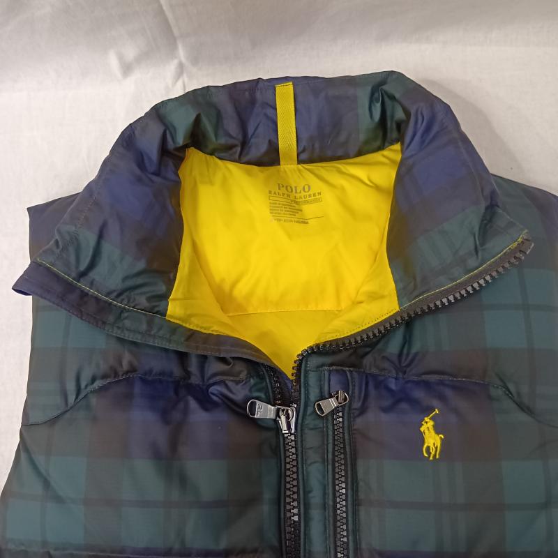 ポロラルフローレン POLO RALPH LAUREN ベスト ベスト チェック柄ダウンベスト green XS(165/88A) XS チェック 緑 / グリーン / green メンズ USED 古着 中古 50157403