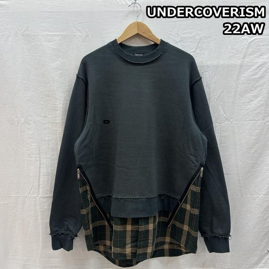 アンダーカバーイズム UNDERCOVERISM トレーナー 長袖 UI2B4809 22AW CKシャツレイヤード クルーネック スウェット トレーナー 3 メンズ USED 古着 中古 50157419
