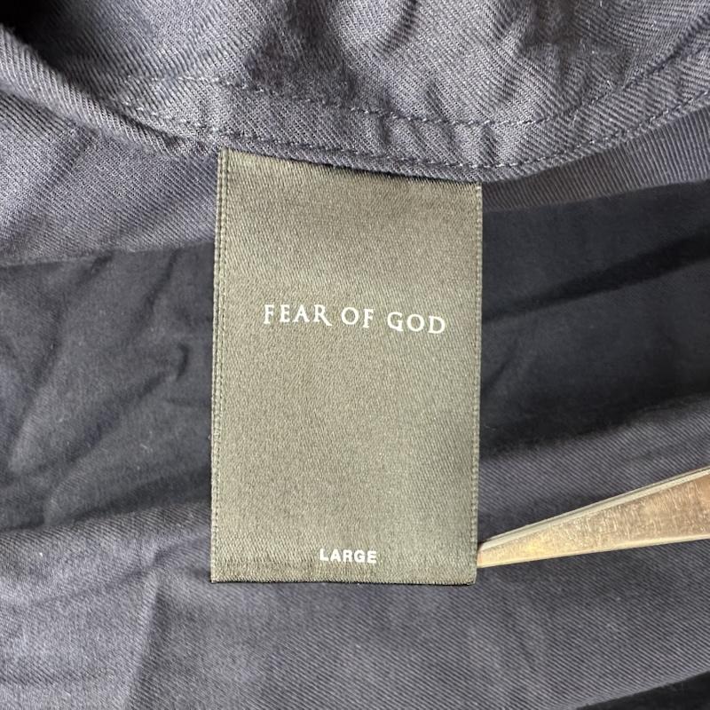 フィアーオブゴッド Fear of God シャツ、ブラウス 長袖 FIFTH COLLECTION Piped Oversized Shirt シルク シャツ L 紺 / ネイビー / navy メンズ USED 古着 中古 50157432