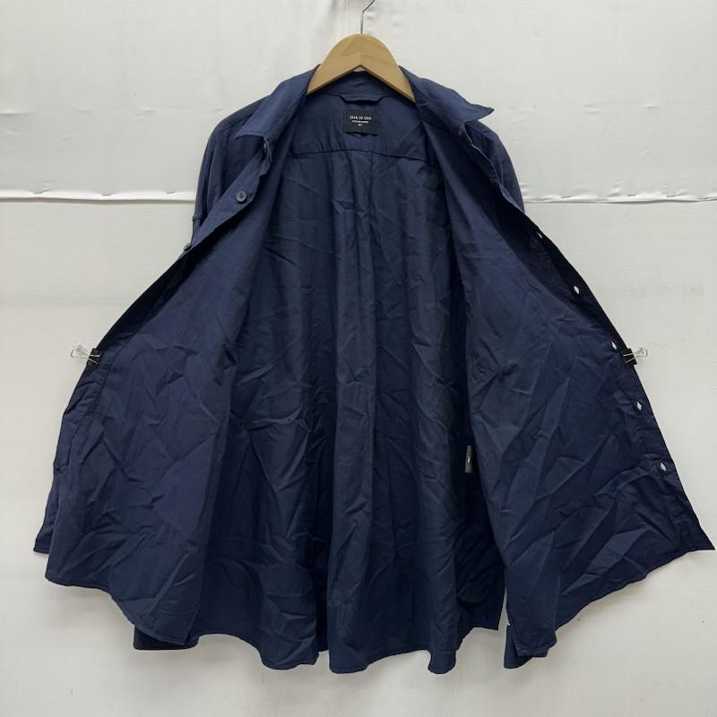 フィアーオブゴッド Fear of God シャツ、ブラウス 長袖 FIFTH COLLECTION Piped Oversized Shirt シルク シャツ L 紺 / ネイビー / navy メンズ USED 古着 中古 50157432