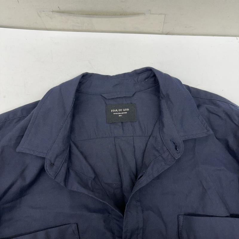 フィアーオブゴッド Fear of God シャツ、ブラウス 長袖 FIFTH COLLECTION Piped Oversized Shirt シルク シャツ L 紺 / ネイビー / navy メンズ USED 古着 中古 50157432