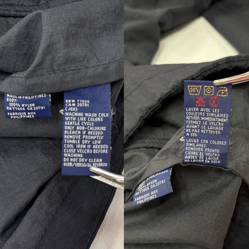 トミーヒルフィガー TOMMY HILFIGER パーカー 長袖 90’s ヴィンテージ ナイロン アノラック パーカー ハーフジップ ロゴ 刺繍 ワッペン フィリピン製 M ワンポイント X ロゴ、文字 黒 / ブラック / black X 赤 / レッド / red X 青 / ブルー / blue メンズ USED 古着 中古 50157441