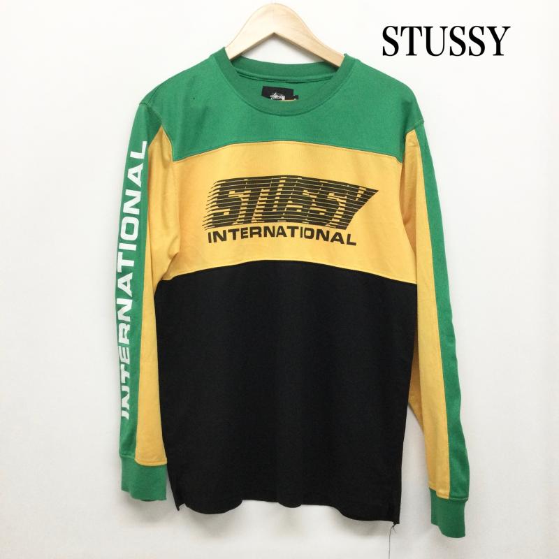 ステューシー STUSSY Tシャツ 長袖 STUSSY ロンT　メッシュ M ロゴ、文字 黒 / ブラック / black X 黄 / イエロー / yellow X 緑 / グリーン / green メンズ USED 古着 中古 50157446