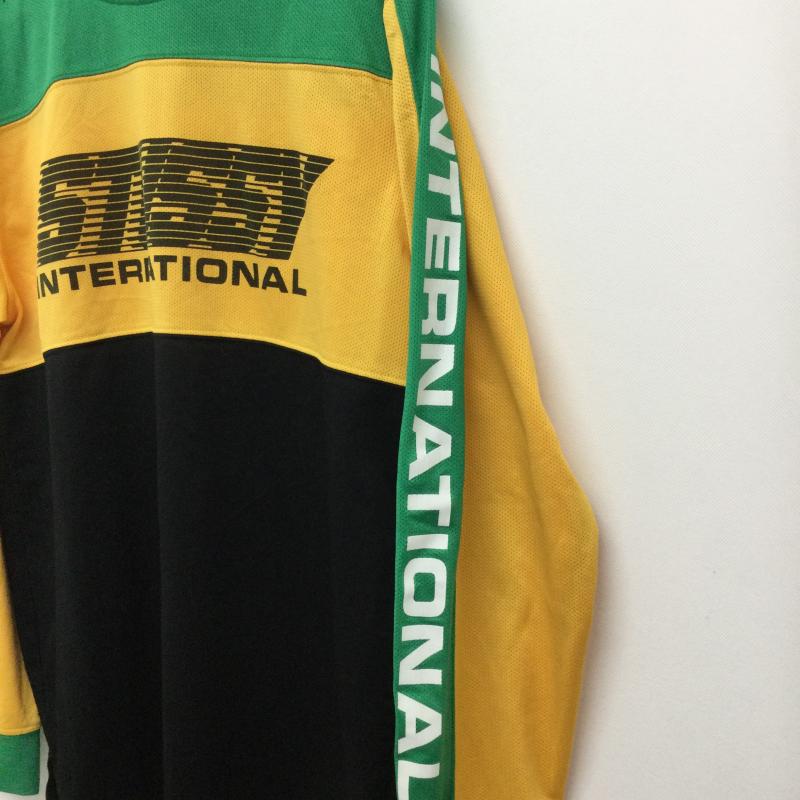 ステューシー STUSSY Tシャツ 長袖 STUSSY ロンT　メッシュ M ロゴ、文字 黒 / ブラック / black X 黄 / イエロー / yellow X 緑 / グリーン / green メンズ USED 古着 中古 50157446