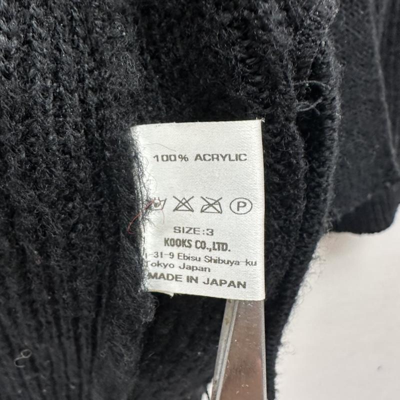 ナンバーナイン NUMBER (N)INE カーディガン 長袖 アクリル ニット カーディガン 3 黒 / ブラック / black メンズ USED 古着 中古 50157471