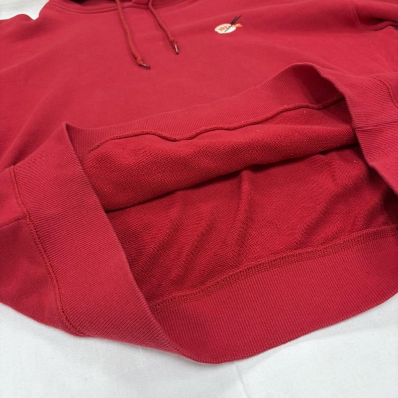 エビセン EVISEN パーカー 長袖 SUSHI STITCH HOODIE 寿司 刺繍 プルオーバー パーカー フーディー M ワンポイント X ロゴ、文字 X 刺繍 赤 / レッド / red メンズ USED 古着 中古 50157473