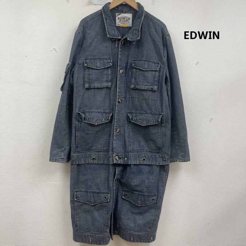 エドウィン EDWIN コート コート一般 ロング デニム ギミック コットン ジャケット コート M インディゴ / インディゴ / Indigo メンズ USED 古着 中古 50157481