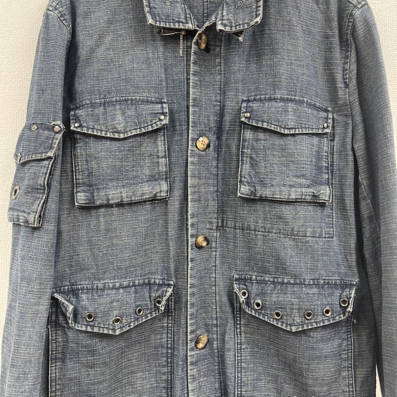 エドウィン EDWIN コート コート一般 ロング デニム ギミック コットン ジャケット コート M インディゴ / インディゴ / Indigo メンズ USED 古着 中古 50157481