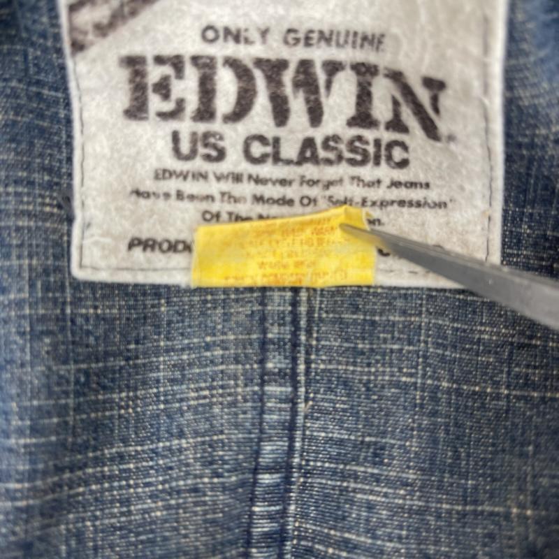 エドウィン EDWIN コート コート一般 ロング デニム ギミック コットン ジャケット コート M インディゴ / インディゴ / Indigo メンズ USED 古着 中古 50157481
