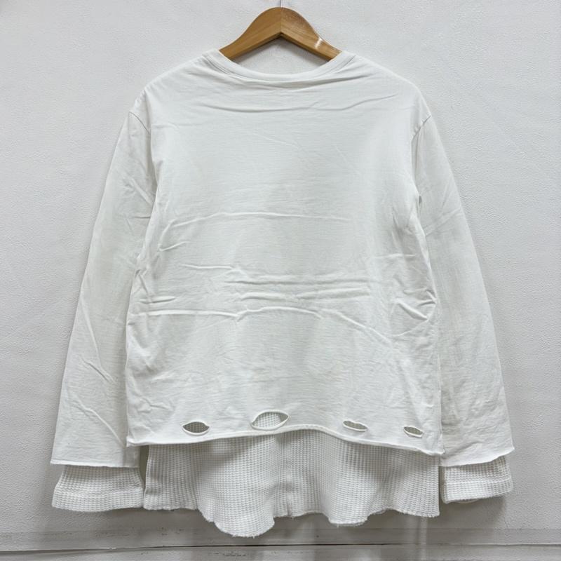 ファセッタズム FACETASM Tシャツ 長袖 ダメージ ワッフル 長袖 Tシャツ ロンT レイヤード 5 無地 白 / ホワイト / white メンズ USED 古着 中古 50157493