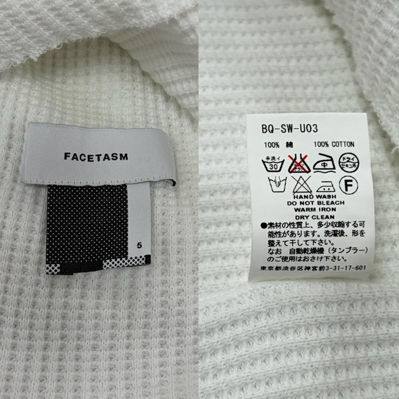 ファセッタズム FACETASM Tシャツ 長袖 ダメージ ワッフル 長袖 Tシャツ ロンT レイヤード 5 無地 白 / ホワイト / white メンズ USED 古着 中古 50157493