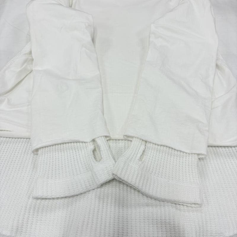 ファセッタズム FACETASM Tシャツ 長袖 ダメージ ワッフル 長袖 Tシャツ ロンT レイヤード 5 無地 白 / ホワイト / white メンズ USED 古着 中古 50157493