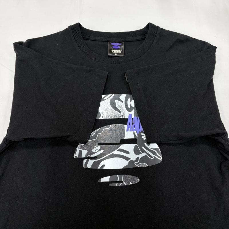 エーエイプバイアベイシングエイプ AAPE BY A BATHING APE Tシャツ 半袖 BIG LOGO ロゴ 両面 プリント 3D 半袖 Tシャツ M ロゴ、文字 X プリント 黒 / ブラック / black X マルチカラー / マルチカラー / multicolor メンズ USED 古着 中古 50157494