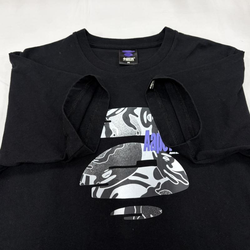 エーエイプバイアベイシングエイプ AAPE BY A BATHING APE Tシャツ 半袖 BIG LOGO ロゴ 両面 プリント 3D 半袖 Tシャツ M ロゴ、文字 X プリント 黒 / ブラック / black X マルチカラー / マルチカラー / multicolor メンズ USED 古着 中古 50157494