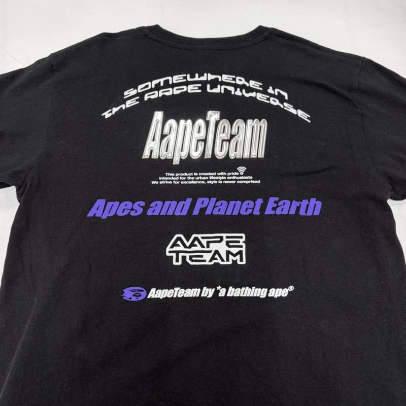 エーエイプバイアベイシングエイプ AAPE BY A BATHING APE Tシャツ 半袖 BIG LOGO ロゴ 両面 プリント 3D 半袖 Tシャツ M ロゴ、文字 X プリント 黒 / ブラック / black X マルチカラー / マルチカラー / multicolor メンズ USED 古着 中古 50157494