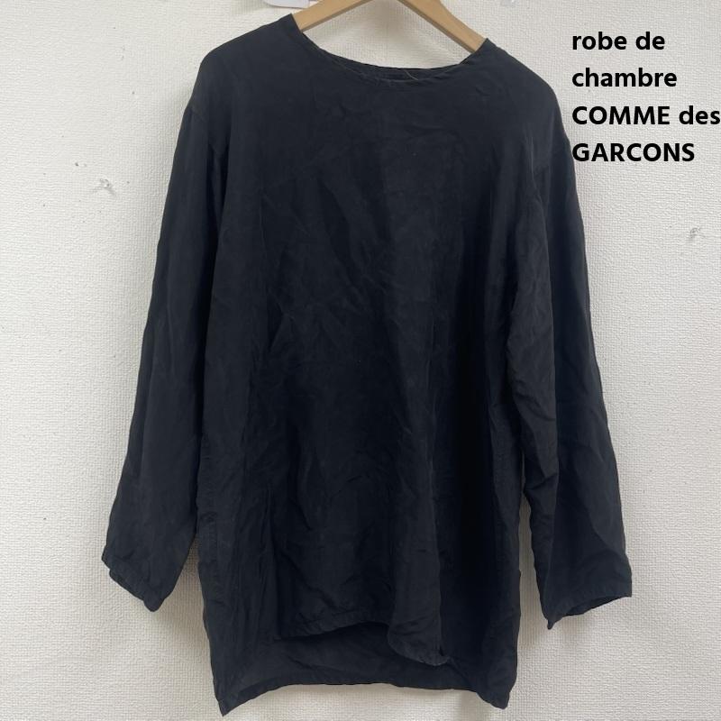 ローブドシャンブル コムデギャルソン robe de chambre COMME des GARCONS Tシャツ 長袖 90s 00s レーヨン シャツ プルオーバー 黒 / ブラック / black レディース USED 古着 中古 50157504