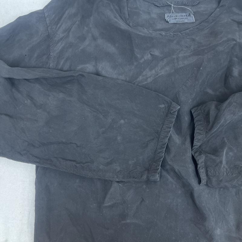 ローブドシャンブル コムデギャルソン robe de chambre COMME des GARCONS Tシャツ 長袖 90s 00s レーヨン シャツ プルオーバー 黒 / ブラック / black レディース USED 古着 中古 50157504