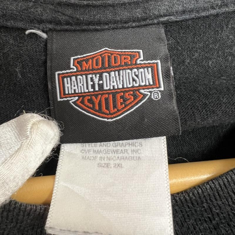 ハーレーダビッドソン Harley-Davidson Tシャツ 半袖 ロゴ プリント XXL 黒 / ブラック / black メンズ USED 古着 中古 50157505