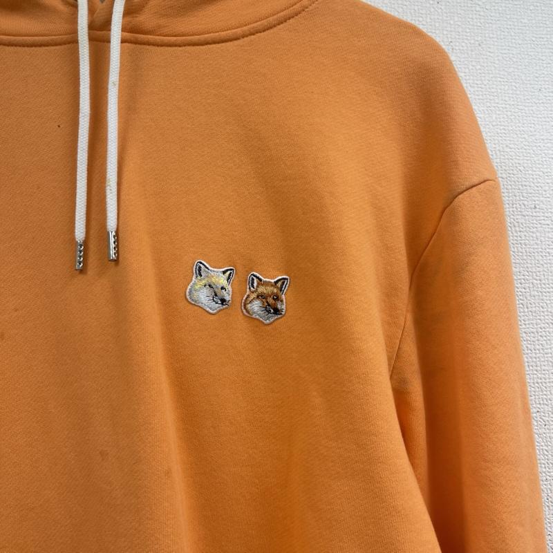 メゾンキツネ MAISON KITSUNE パーカー 長袖 ダブルフォックス パッチ 刺繍 パーカー eu00342km0001 M 橙 / オレンジ / orange メンズ USED 古着 中古 50157534