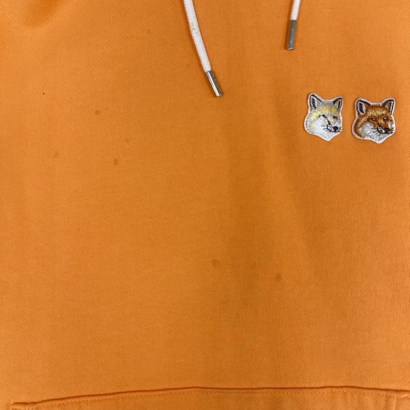 メゾンキツネ MAISON KITSUNE パーカー 長袖 ダブルフォックス パッチ 刺繍 パーカー eu00342km0001 M 橙 / オレンジ / orange メンズ USED 古着 中古 50157534