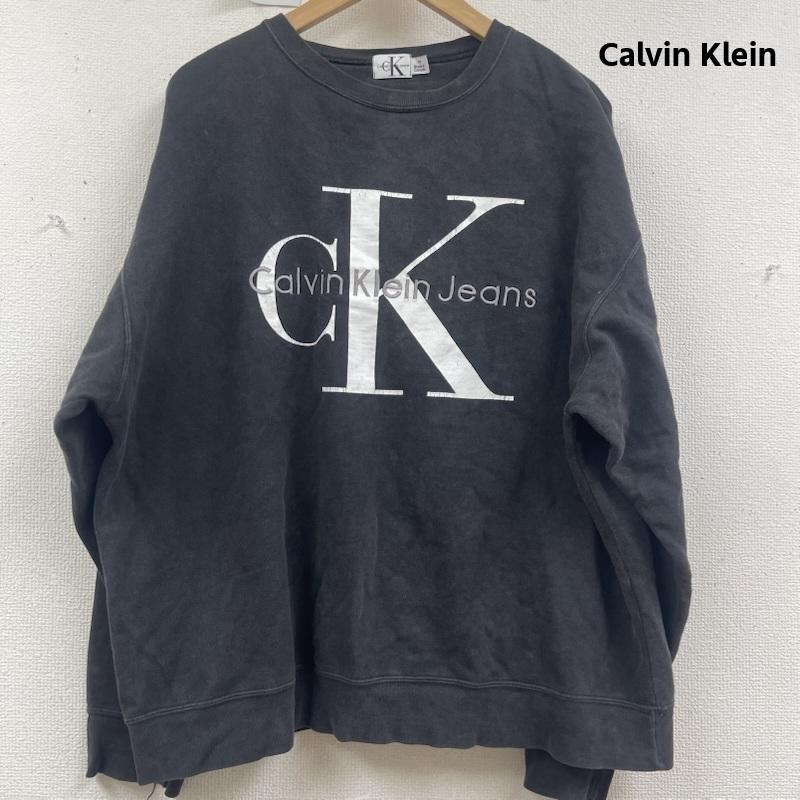 カルバン・クライン Calvin Klein トレーナー 長袖 カナダ製 プルオーバー プリント ロゴ スウェット M 黒 / ブラック / black メンズ USED 古着 中古 50157545