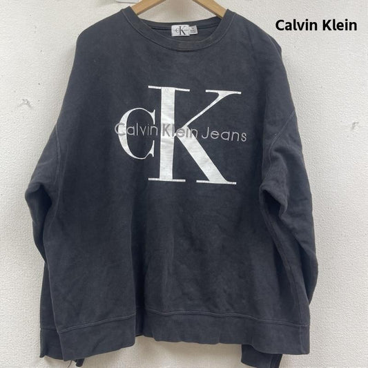カルバン・クライン Calvin Klein トレーナー 長袖 カナダ製 プルオーバー プリント ロゴ スウェット M 黒 / ブラック / black メンズ USED 古着 中古 50157545