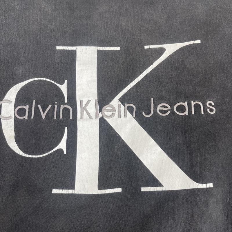 カルバン・クライン Calvin Klein トレーナー 長袖 カナダ製 プルオーバー プリント ロゴ スウェット M 黒 / ブラック / black メンズ USED 古着 中古 50157545