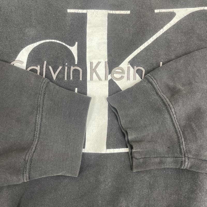 カルバン・クライン Calvin Klein トレーナー 長袖 カナダ製 プルオーバー プリント ロゴ スウェット M 黒 / ブラック / black メンズ USED 古着 中古 50157545