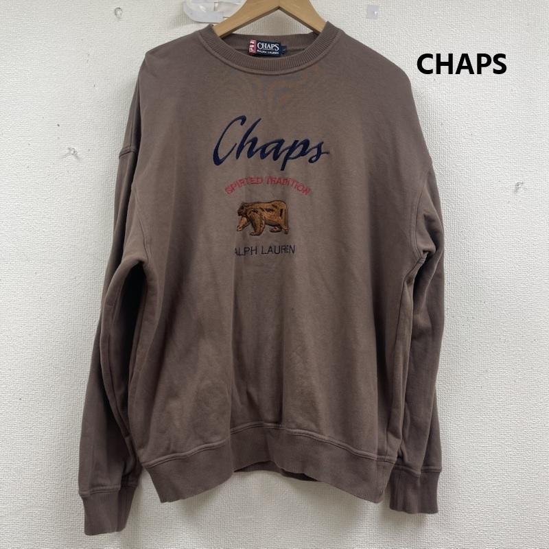 ラルフローレン RALPHLAUREN トレーナー 長袖 CHAPS クマ 刺繍 スウェット トレーナー 長袖 L 茶 / ブラウン / brown メンズ USED 古着 中古 50157546