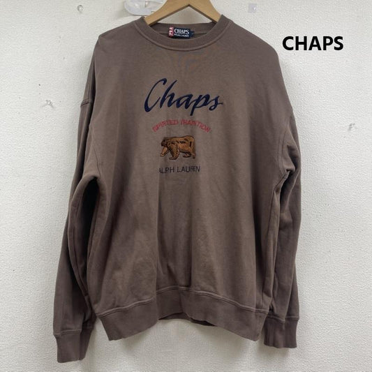 ラルフローレン RALPHLAUREN トレーナー 長袖 CHAPS クマ 刺繍 スウェット トレーナー 長袖 L 茶 / ブラウン / brown メンズ USED 古着 中古 50157546