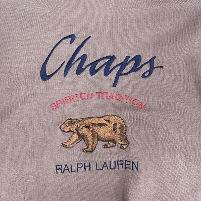 ラルフローレン RALPHLAUREN トレーナー 長袖 CHAPS クマ 刺繍 スウェット トレーナー 長袖 L 茶 / ブラウン / brown メンズ USED 古着 中古 50157546