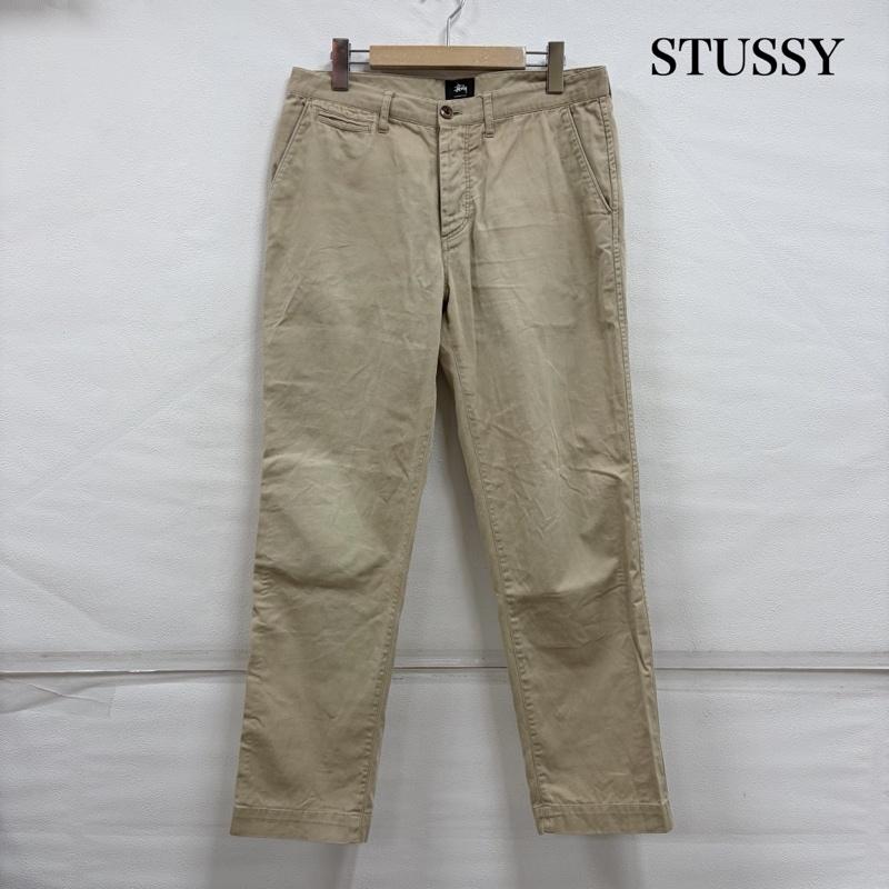 ステューシー STUSSY パンツ チノパン USA製 コットン チノパン ロゴ パッチ ボタンフライ シングルステッチ 32インチ 無地 X ワンポイント X ロゴ、文字 X 総柄 ベージュ / ベージュ / beige メンズ USED 古着 中古 50157561