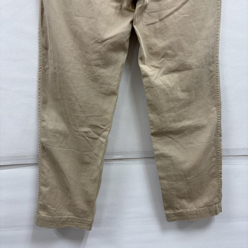 ステューシー STUSSY パンツ チノパン USA製 コットン チノパン ロゴ パッチ ボタンフライ シングルステッチ 32インチ 無地 X ワンポイント X ロゴ、文字 X 総柄 ベージュ / ベージュ / beige メンズ USED 古着 中古 50157561