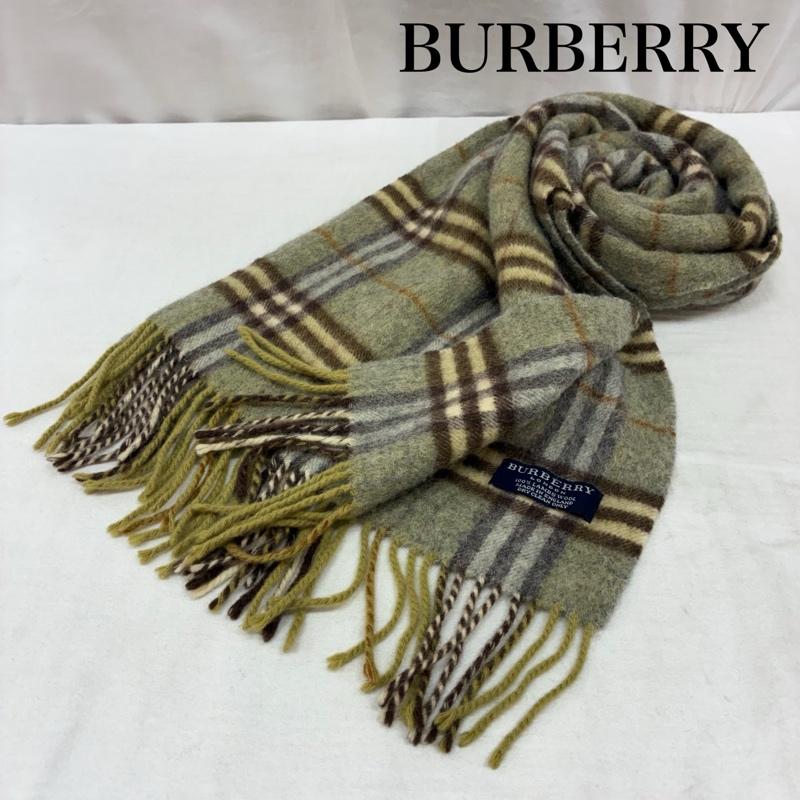 バーバリーロンドン Burberry London マフラー マフラー イングランド製 LAMBSWOOL ラム ウール チェック フリンジ マフラー - チェック レディース USED 古着 中古 50157595