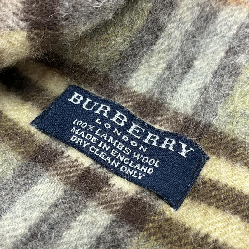 バーバリーロンドン Burberry London マフラー マフラー イングランド製 LAMBSWOOL ラム ウール チェック フリンジ マフラー - チェック レディース USED 古着 中古 50157595