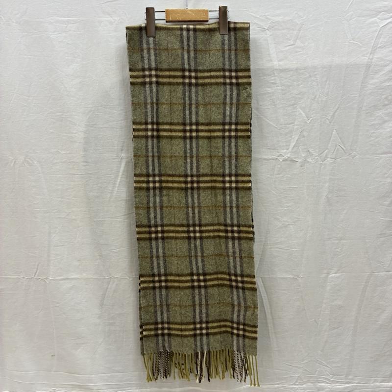バーバリーロンドン Burberry London マフラー マフラー イングランド製 LAMBSWOOL ラム ウール チェック フリンジ マフラー - チェック レディース USED 古着 中古 50157595