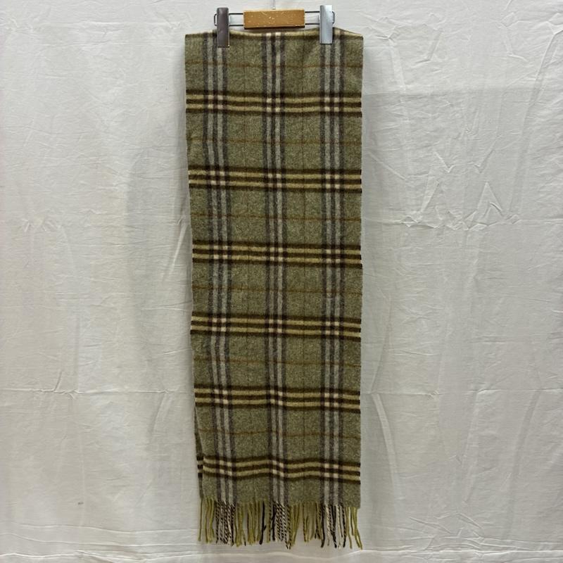 バーバリーロンドン Burberry London マフラー マフラー イングランド製 LAMBSWOOL ラム ウール チェック フリンジ マフラー - チェック レディース USED 古着 中古 50157595