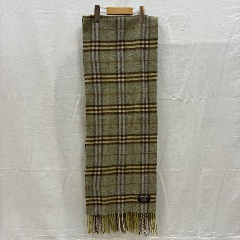 バーバリーロンドン Burberry London マフラー マフラー イングランド製 LAMBSWOOL ラム ウール チェック フリンジ マフラー - チェック レディース USED 古着 中古 50157595