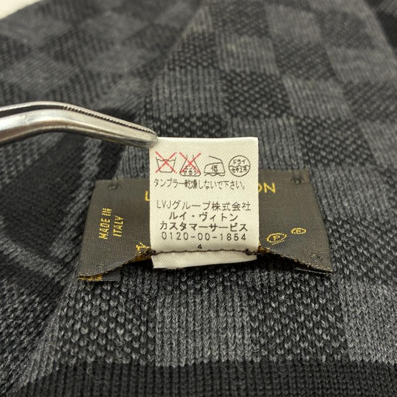 ルイヴィトン LOUIS VUITTON マフラー マフラー ダミエ グラフィット エシャルプ プティ マフラー M74200 ウール イタリア製 - 総柄 X ロゴ、文字 黒 / ブラック / black X 灰 / グレー / gray メンズ USED 古着 中古 50157601
