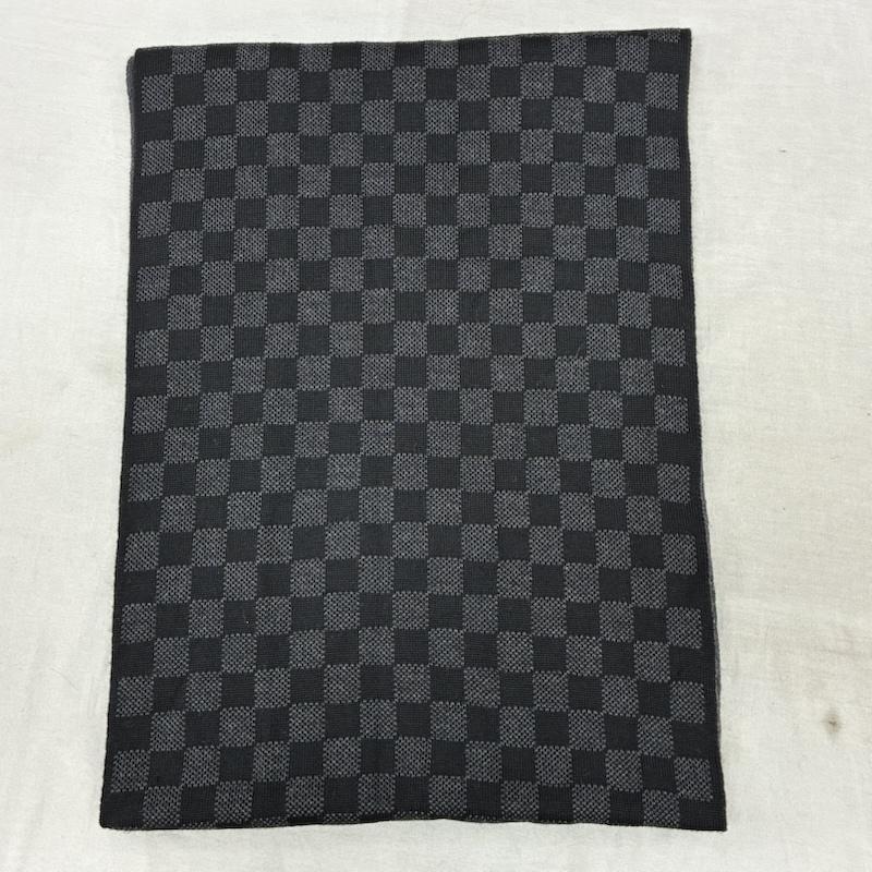 ルイヴィトン LOUIS VUITTON マフラー マフラー ダミエ グラフィット エシャルプ プティ マフラー M74200 ウール イタリア製 - 総柄 X ロゴ、文字 黒 / ブラック / black X 灰 / グレー / gray メンズ USED 古着 中古 50157601